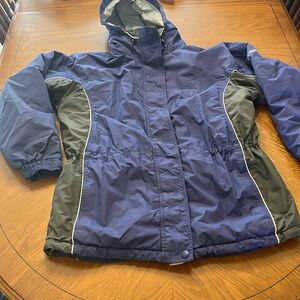 COLUMBIA SPORTSWEAR BLUE SKI SNOW VINTAGE PARKA WINTER COAT LARGE WOMEN’S EUC